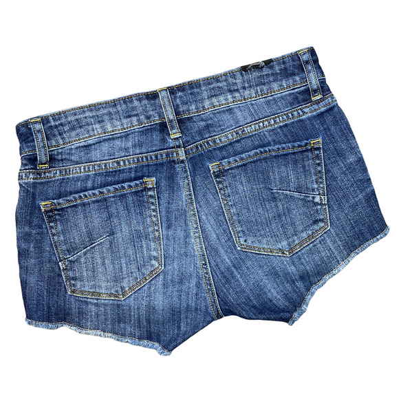 TALULA for ARITZIA | sz 25 Women's Dark Wash Low Rise Denim Cut Off Jean Shorts - Picture 3 of 3